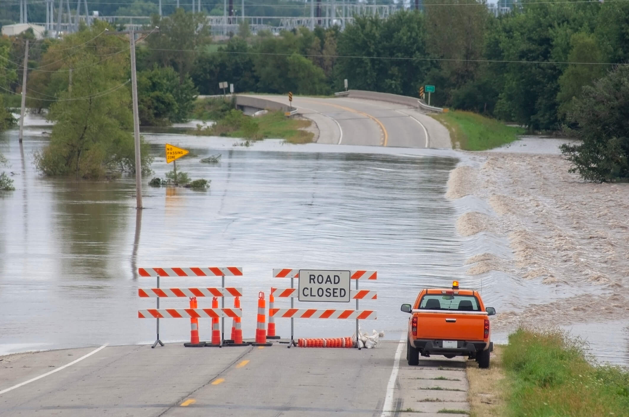 road closure due to flooding