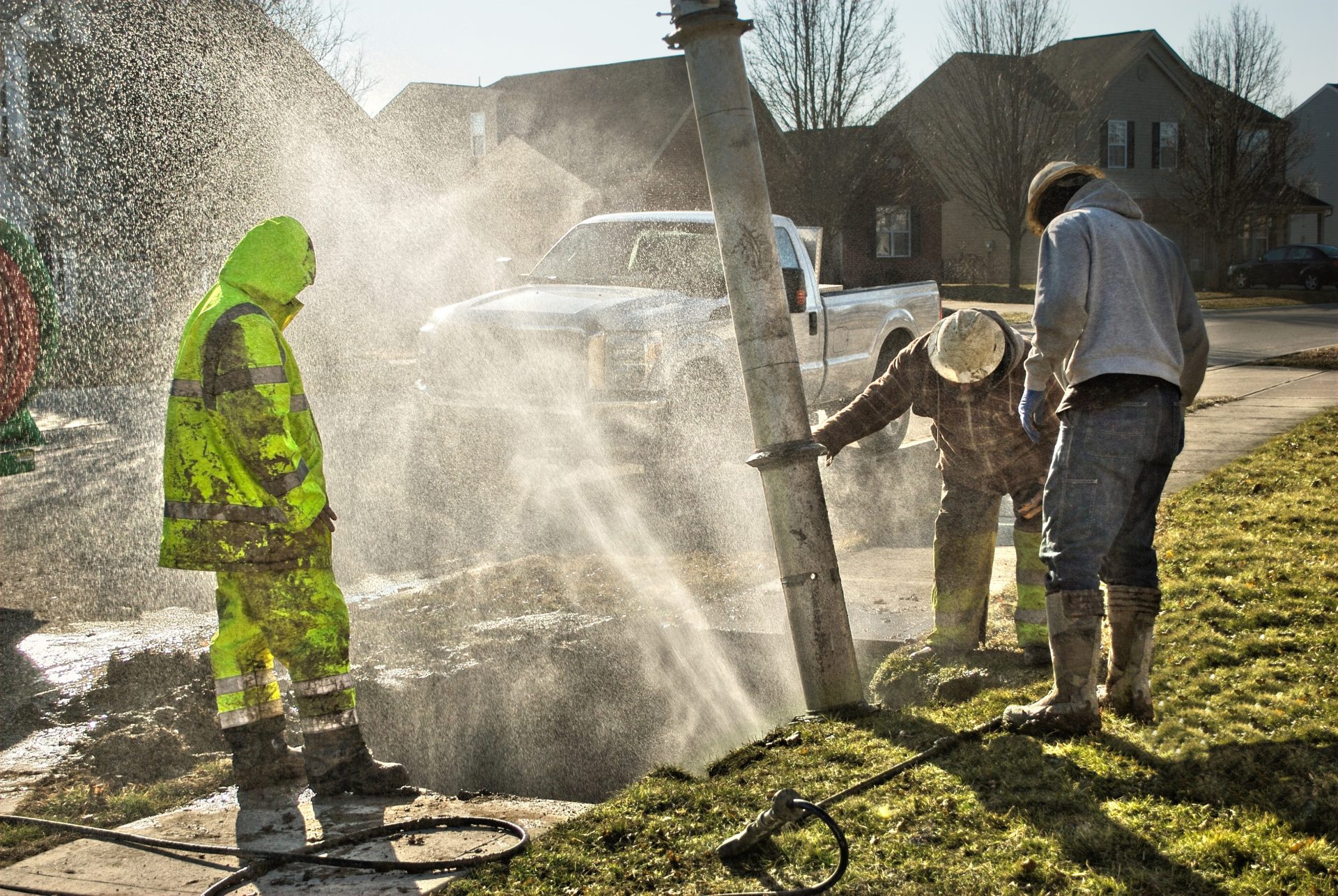 water pipe burst