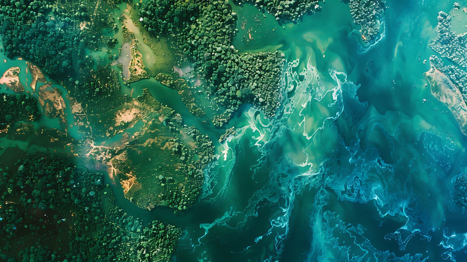 birds eye view of ocean